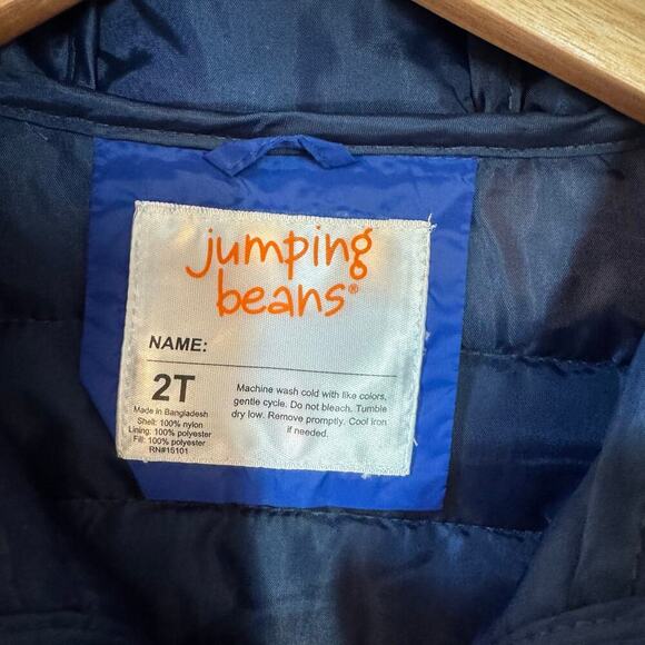NWT Jumping Beans Toddler Boy 2T Lightweight Puffer Jacket Blue Winter Warm - Picture 6 of 6
